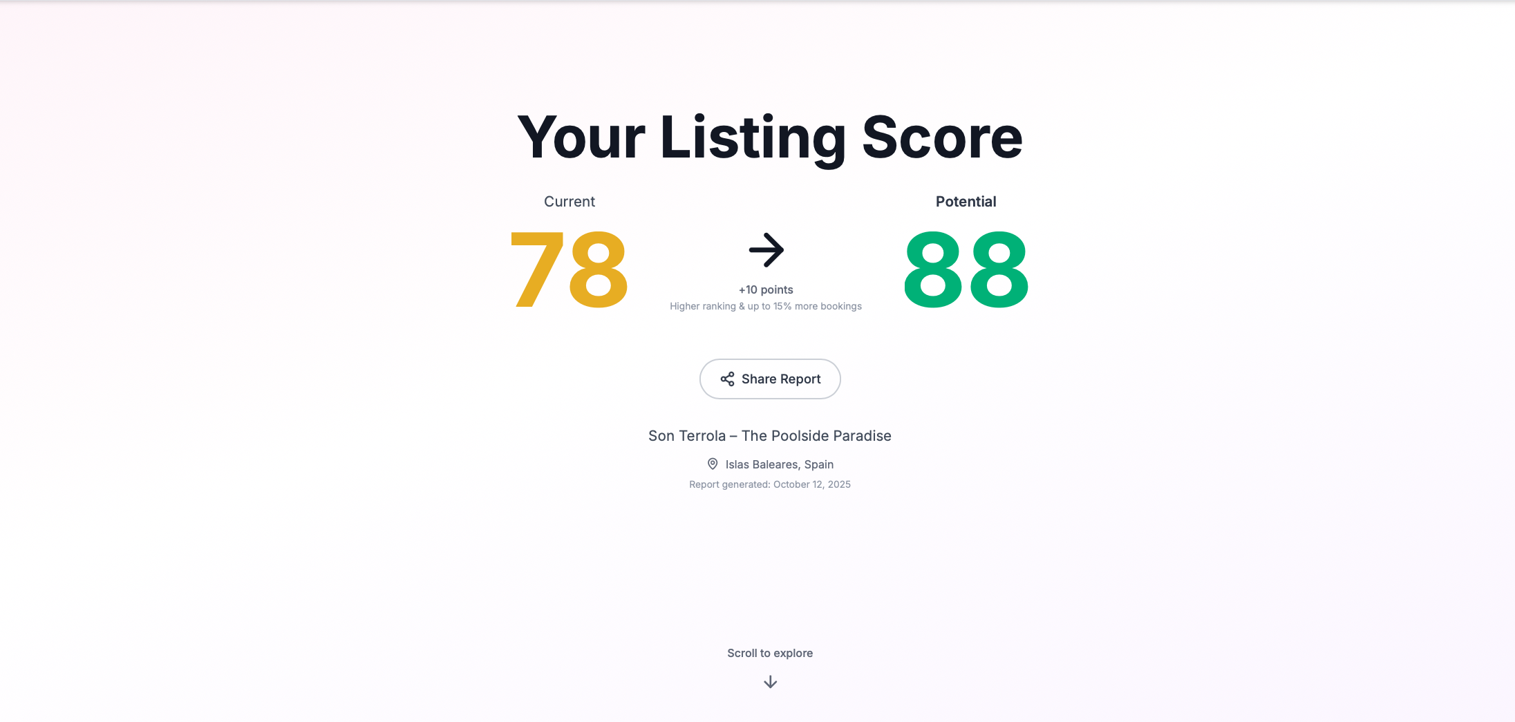 Report Score Hero Section