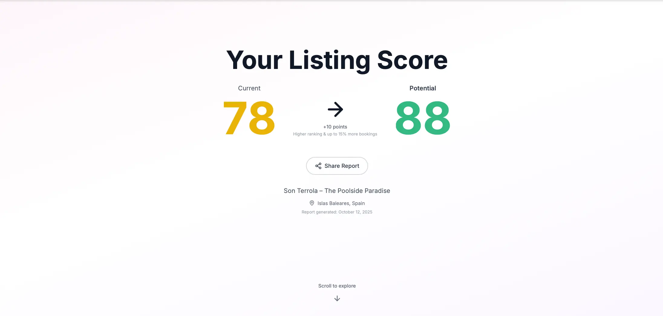 Report Score Hero Section